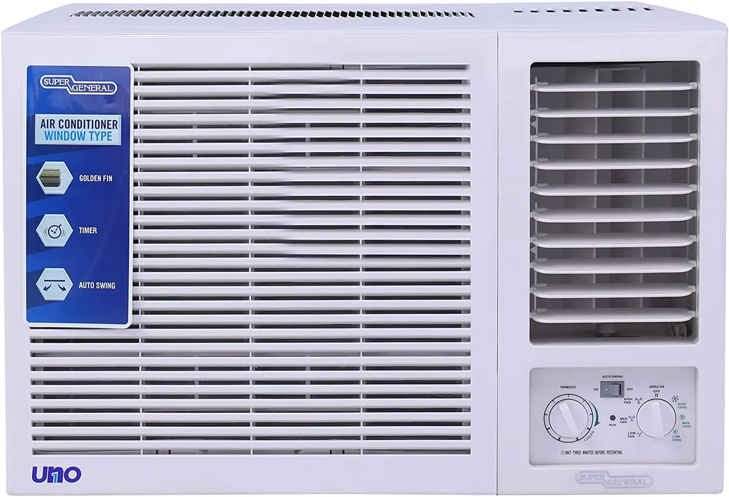 Super General window AC , 1.5 tons, 18000 BTU cold | KSGA19GE1